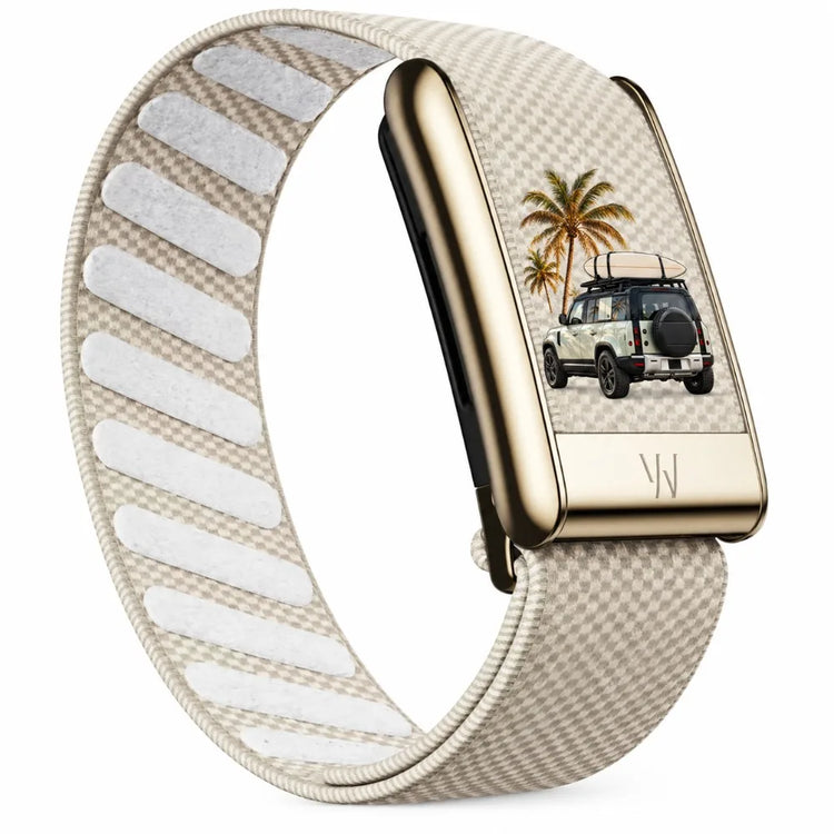 WHOOP 5.0 MG Compatible Jeep Graphic Nylon Sport Band Metal U Frame Buckle Breathable Fitness Replacement Strap